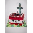 Bolo Minecraft TNT e Espada de Diamante