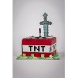 Bolo Minecraft TNT e Espada de Diamante
