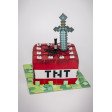 Bolo Minecraft TNT e Espada de Diamante