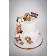 Bolo Ursinho Castanho com Bolinhas