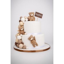 Bolo Ursinho Castanho com Bolinhas