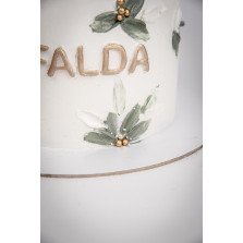 Bolo Pétalas Verdes Pinceladas