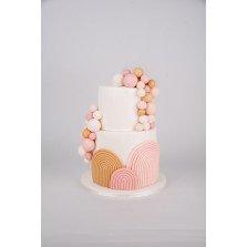 Bolo Bolinhas e Arco Íris