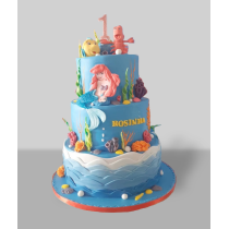 Bolo 3 andares Pequena Sereia