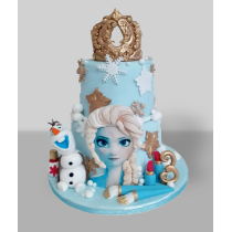 Bolo Frozen Azul 2 andares