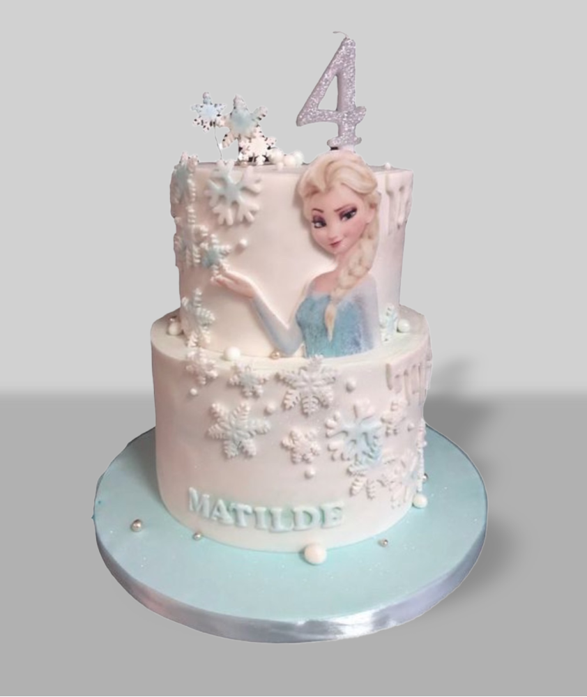 Bolo Frozen Branco 2 andares