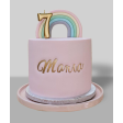 Bolo Cor de Rosa com Arco Íris