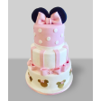 Bolo Minnie 3 andares Branco e Cor de Rosa