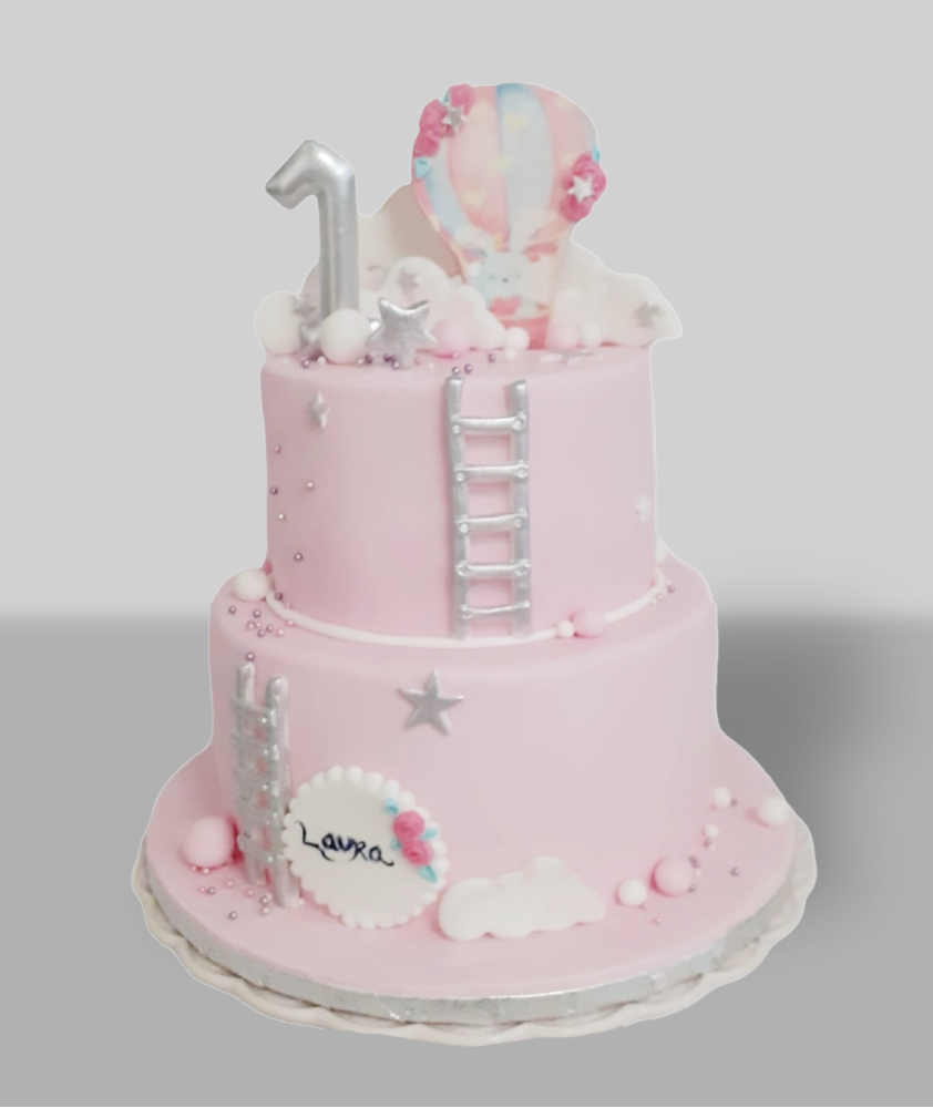 Bolo Sonhos Cor de Rosa 2 andares