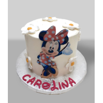 Bolo Minnie Branco com Flores