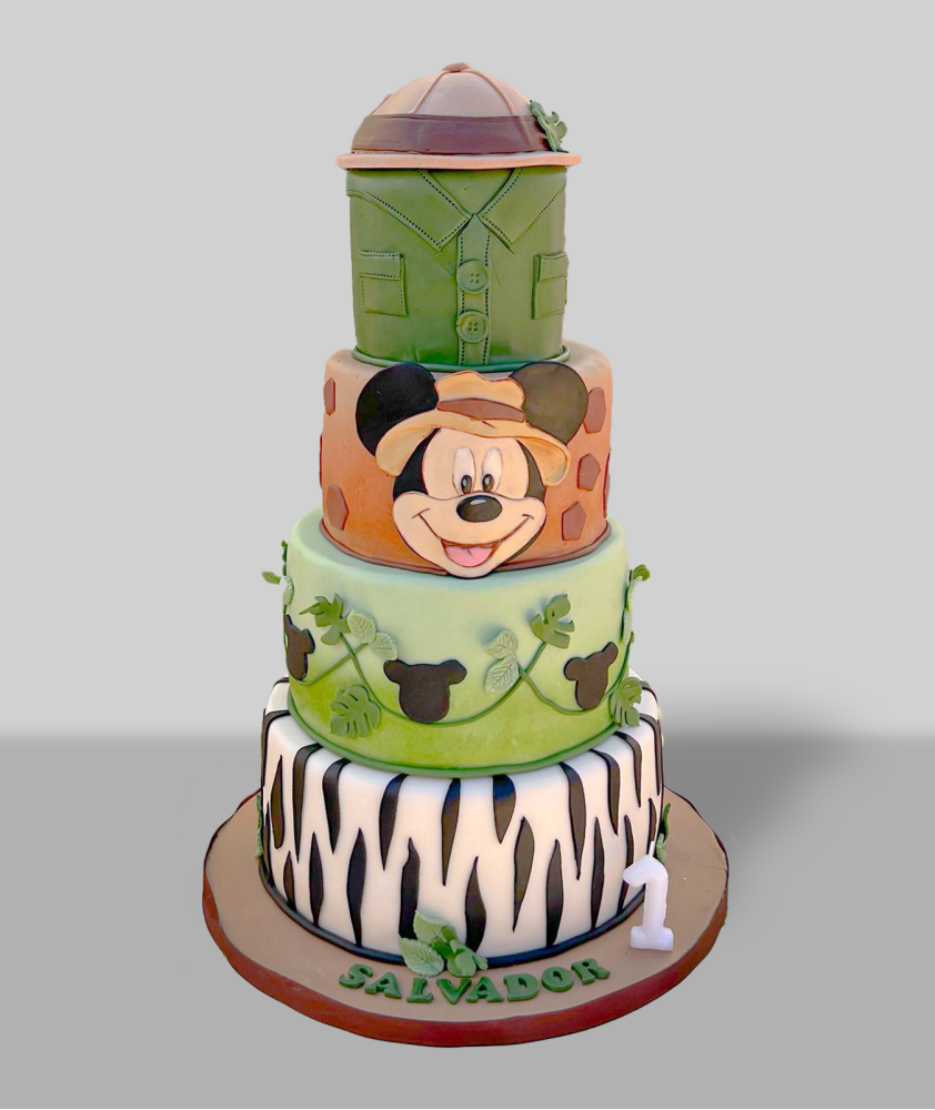 Bolo Mickey Mouse da Selva 4 andares
