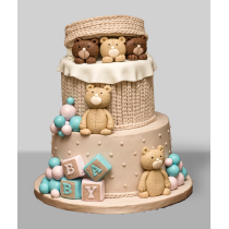 Bolo Ursinhos no Cesto