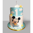 Bolo Mickey Mouse Baby Branco e Azul