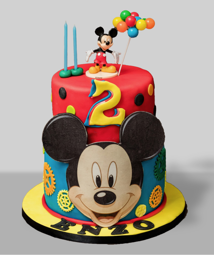 Bolo Mickey Mouse Vermelho e Azul