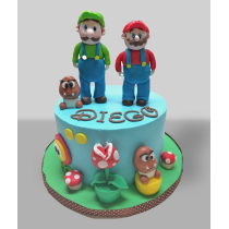 Bolo Super Mario com modelagem
