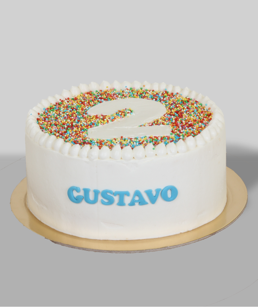 Bolo de Aniversário Pepitas Coloridas