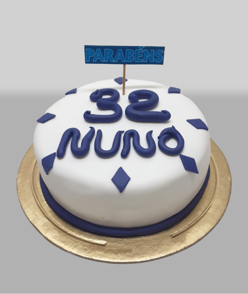 Bolo Branco e Azul