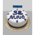 Bolo Branco e Azul