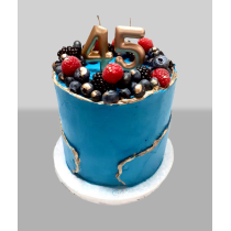 Bolo Azul com Frutas