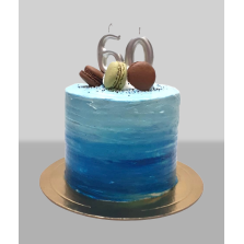 Bolo Azul com Macaron