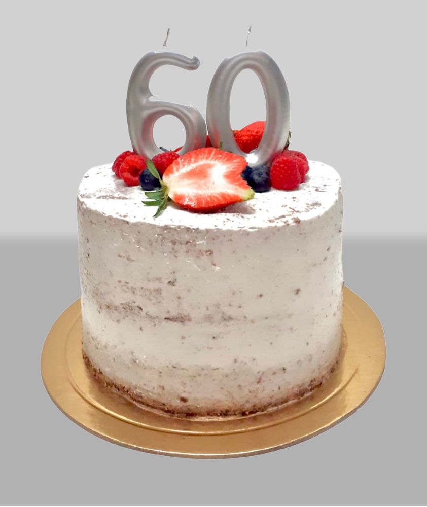 Bolo Caiado branco com Frutos