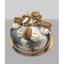 Bolo Mármore cinza e branco...