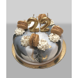 Bolo Mármore cinza e branco com Macaron