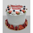 Bolo Branco com Frutos Vermelhos