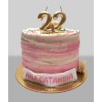 Bolo Cor de Rosa e Branco