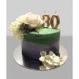 Bolo Verde e Cinza com Flores
