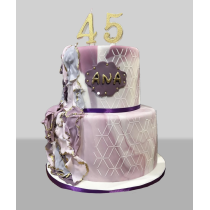 Bolo Mármore Branco e Roxo