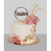 Bolo Boho com Flores