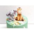 Bolo Verde Selva com Girafa e Elefante