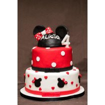 Bolo Minnie Mouse Branco e...