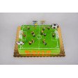 Bolo verde Retangular Campo com Jogo de Futebol
