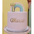 Bolo Cor de Rosa com Arco Íris