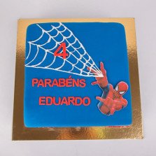 Bolo Quadrado Azul Homem...