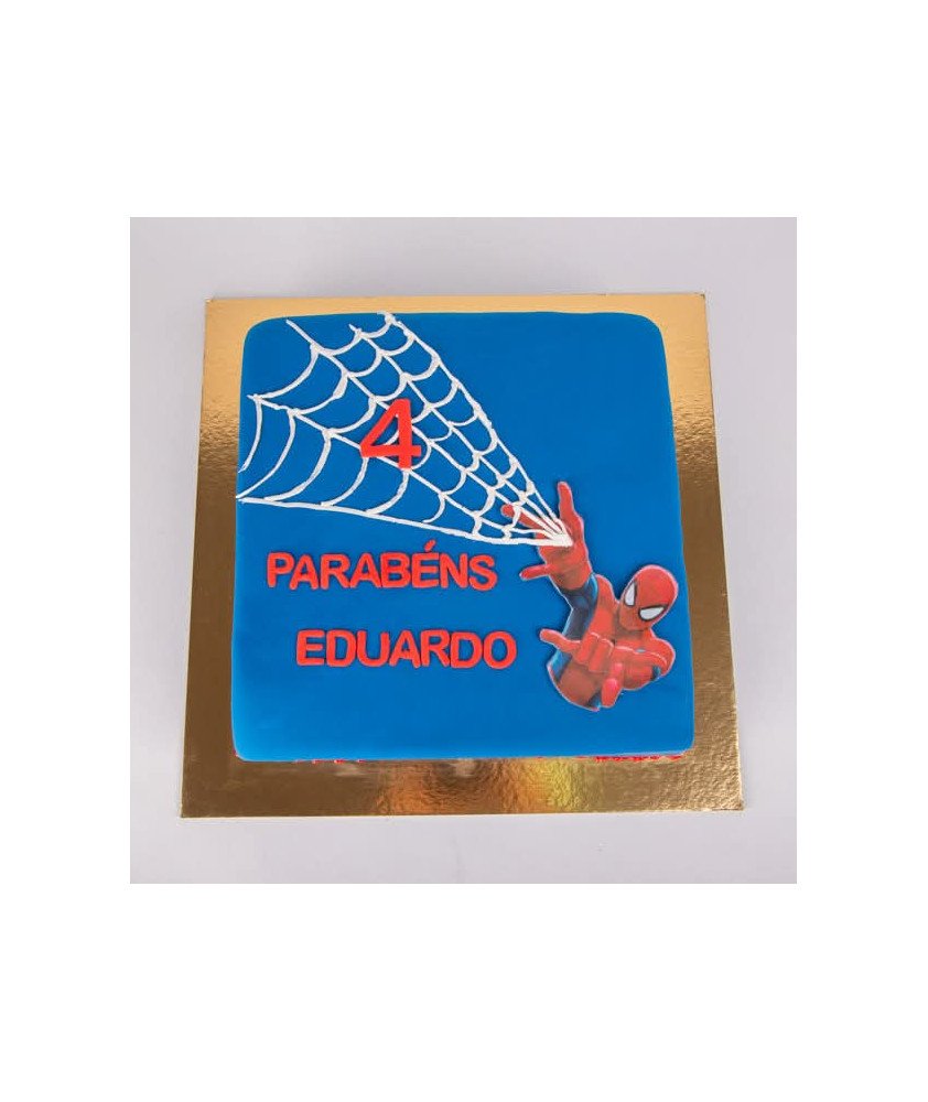 Bolo Quadrado Azul Homem Aranha