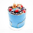 Bolo Azul com Frutas