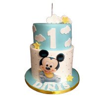 Bolo Azul e Branco 2...