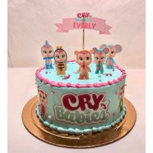 Bolo Azul Imagem Cry Babies