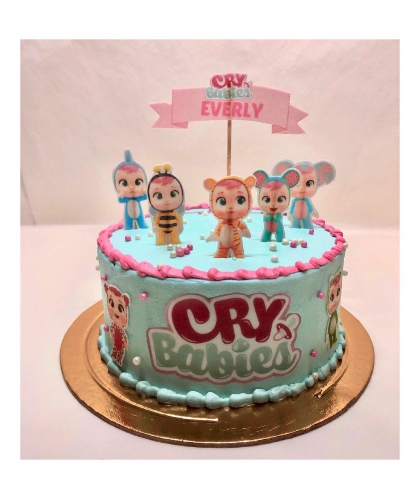 Bolo Azul Imagem Cry Babies
