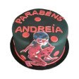 Bolo Preto e Vermelho LadyBug Miracolous