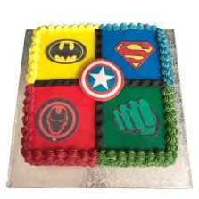 Bolo Quadrado Super Heróis