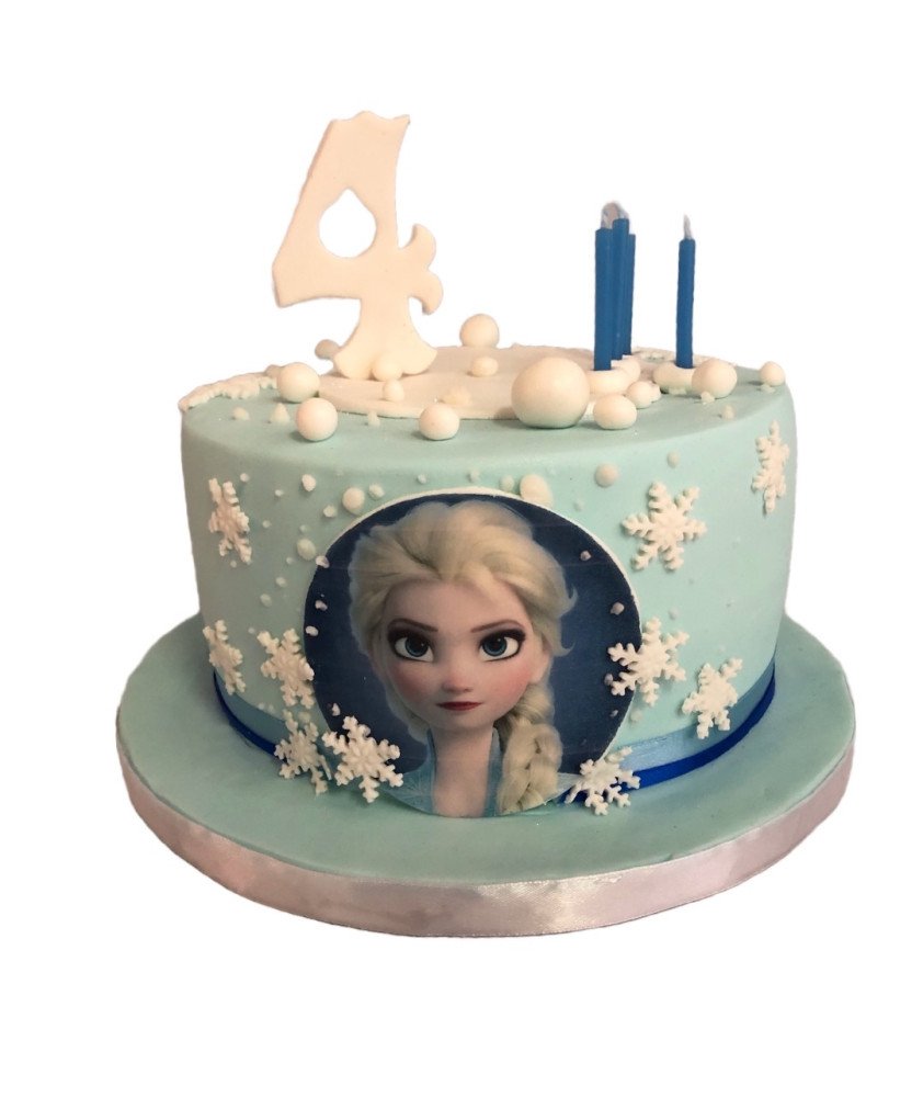 Bolo Azul Imagem Frozen