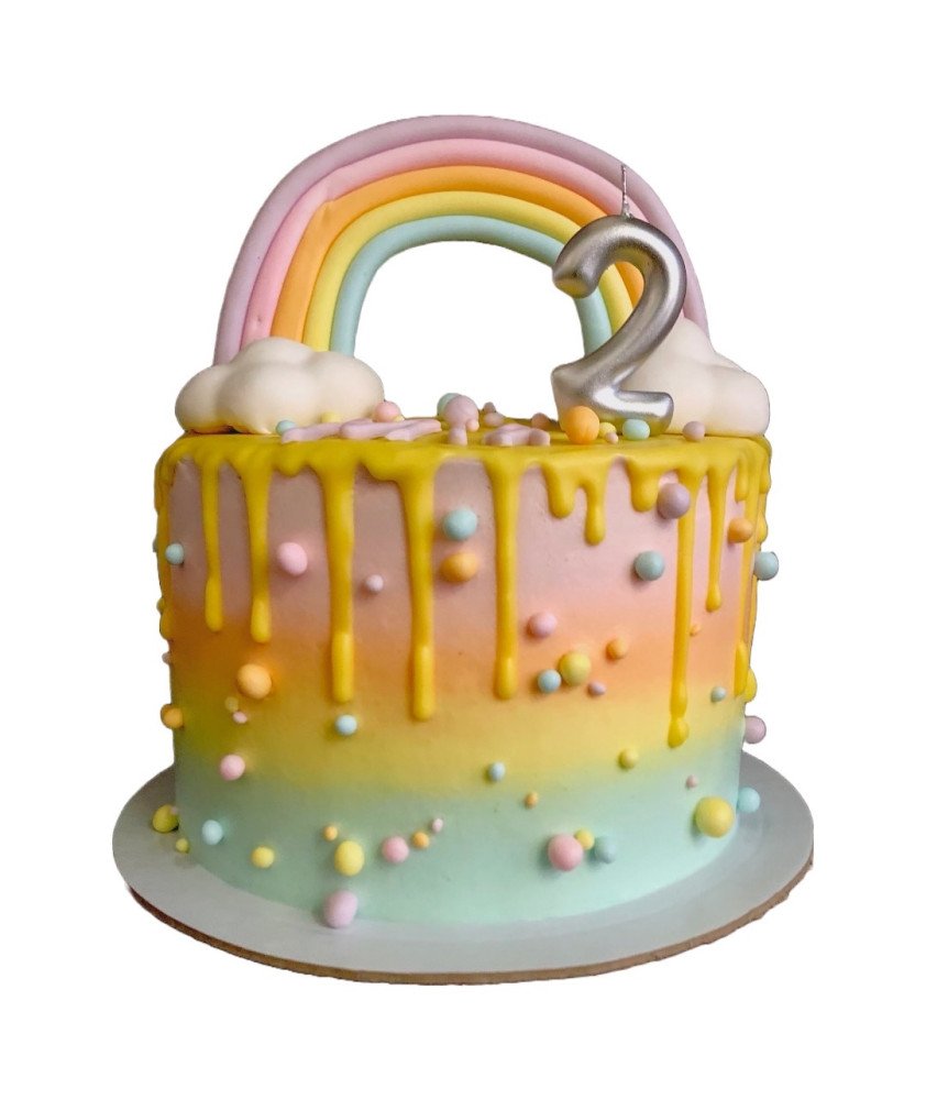 Bolo Arco Íris e Nuvens