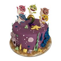 Bolo Mar Roxo Baby Shark