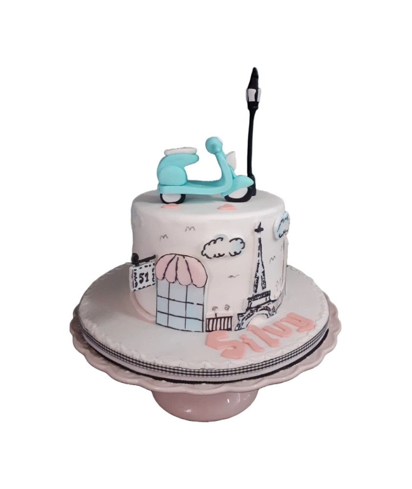 Bolo Rua de Paris com Scooter