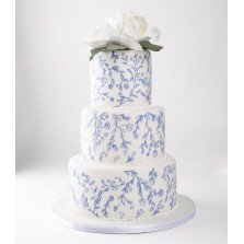 Bolo com flores pintadas